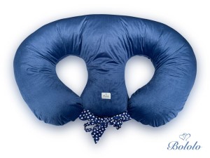 Poducha do karmienia bliźniąt Bololo Velvet Navy Blue 