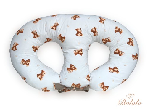 Poducha do karmienia bliźniąt Teddy Bear White.jpg